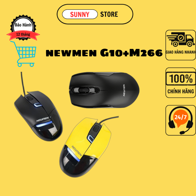 Chuột máy tính có dây NEWMEN G10+,M266 3200DPI,Switch Kaith,Pixart 3519,nhỏ gọn-Hàng Chính Hãng