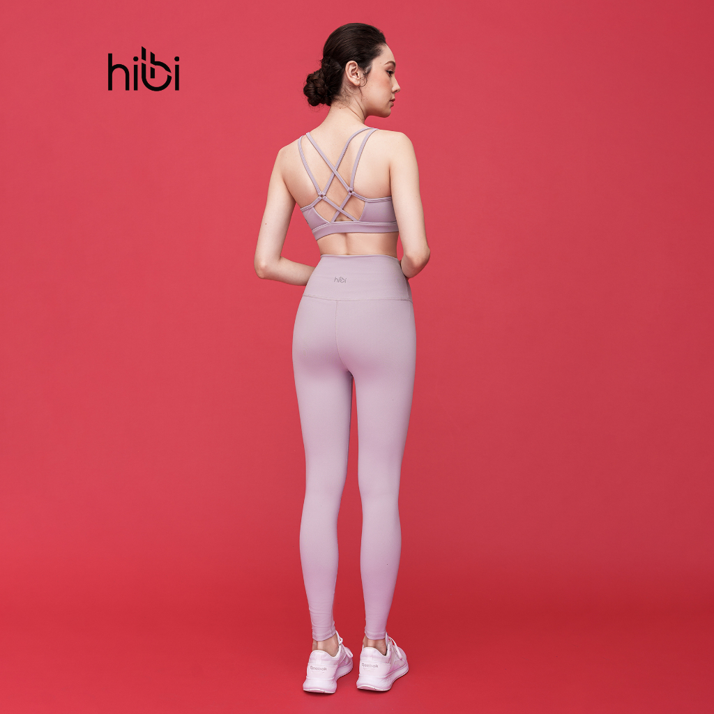 Set Đồ Tập Yoga Gym Luxury Hibi Sports H156 Áo Đan Dây Phối Khoen, Kèm Mút Ngực, Chất Vải Hi-Fabric
