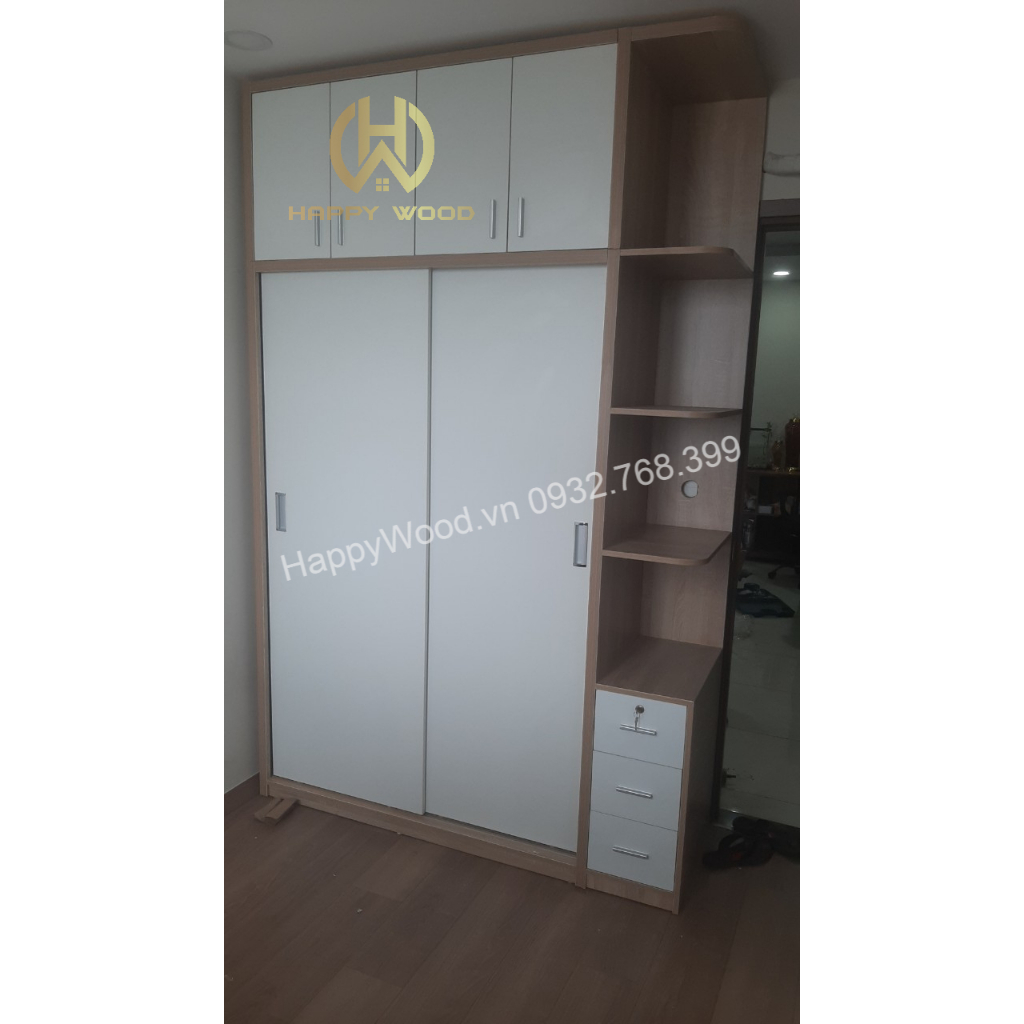 Tủ quần áo 1m6 x 2m5 x 56 GỖ MDF