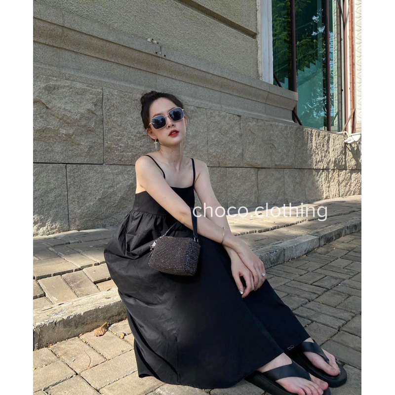 PASS ĐẦM DÀI TRENDY HÀN QUỐC MÀU ĐEN @choco.clothing