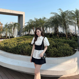 Áo sơ mi cho nữ GU phối ren basic mềm mịn Mẫu mới 2024