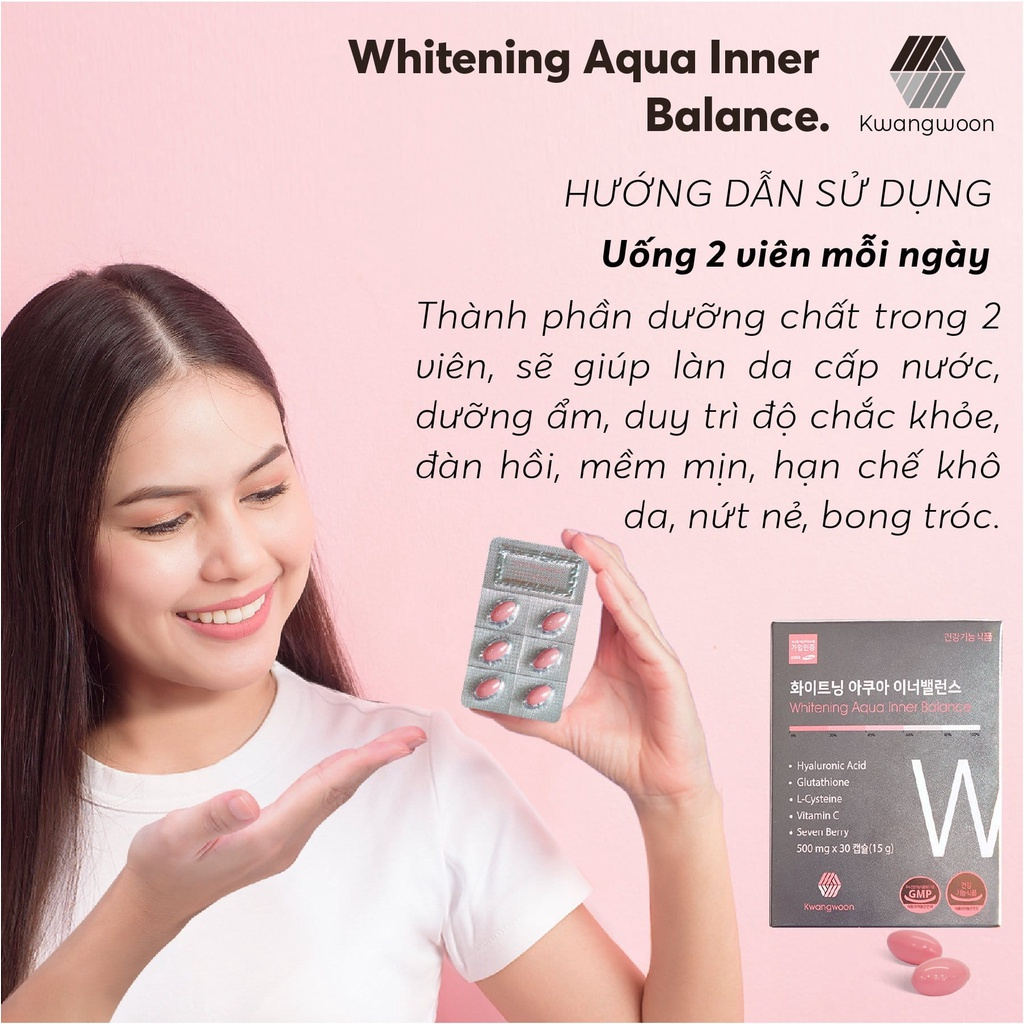 Viên Uống Cấp Nước, Trắng Da 𝐖𝐡𝐢𝐭𝐞𝐧𝐢𝐧𝐠 𝐀𝐪𝐮𝐚 𝐈𝐧𝐧𝐞𝐫 𝐁𝐚𝐥𝐚𝐧𝐜𝐞