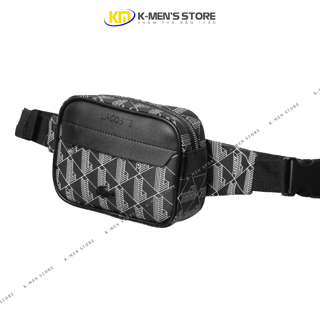 Túi bao tử đeo chéo unisex nam nữ LCTE Monogram printbag màu đen chất liệu si cao cấp form hãng size 22