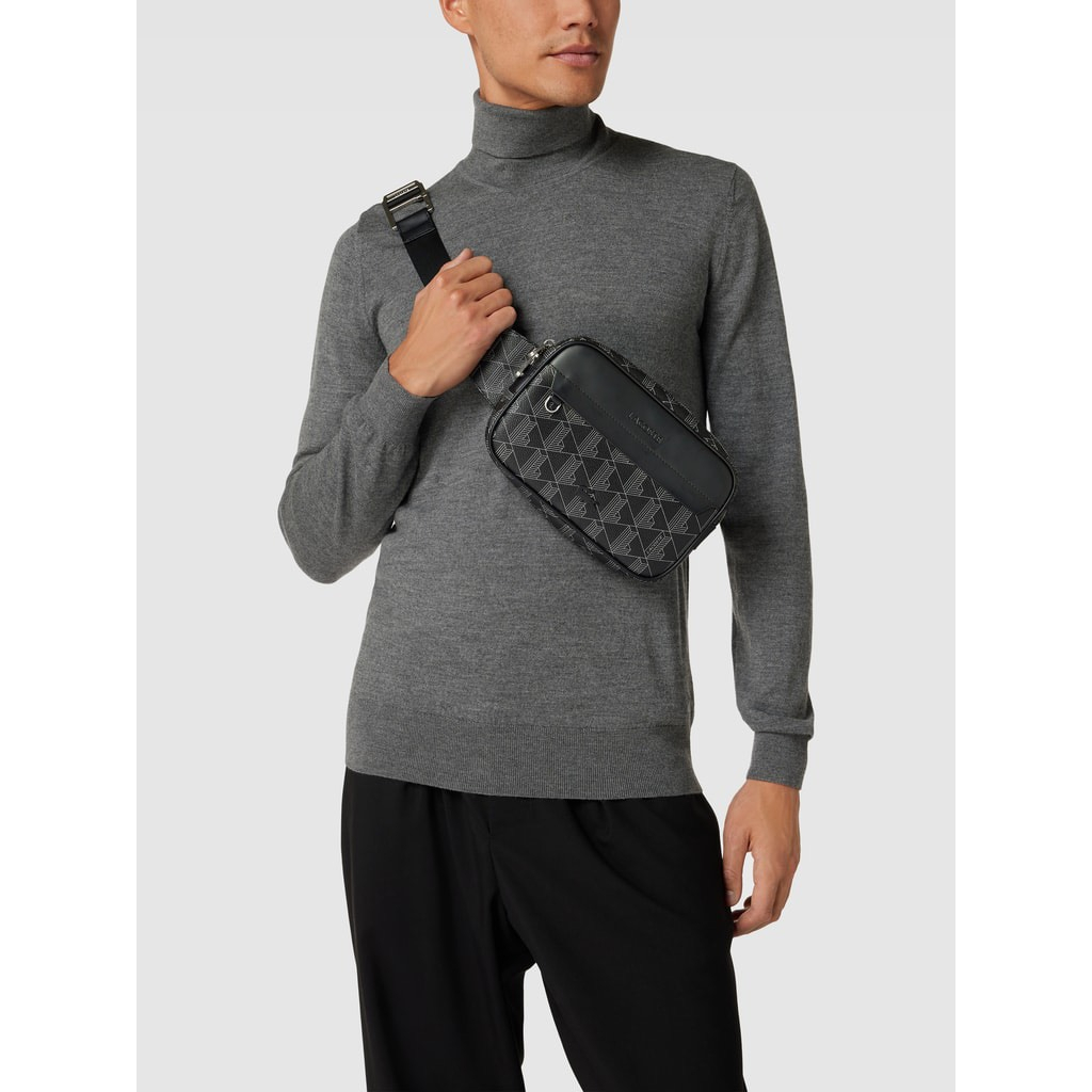 Túi bao tử đeo chéo unisex nam nữ LCTE Monogram printbag màu đen chất liệu si cao cấp form hãng size 22