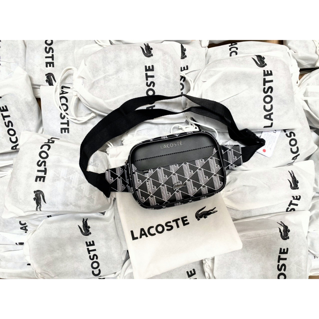 Túi bao tử đeo chéo unisex nam nữ LCTE Monogram printbag màu đen chất liệu si cao cấp form hãng size 22