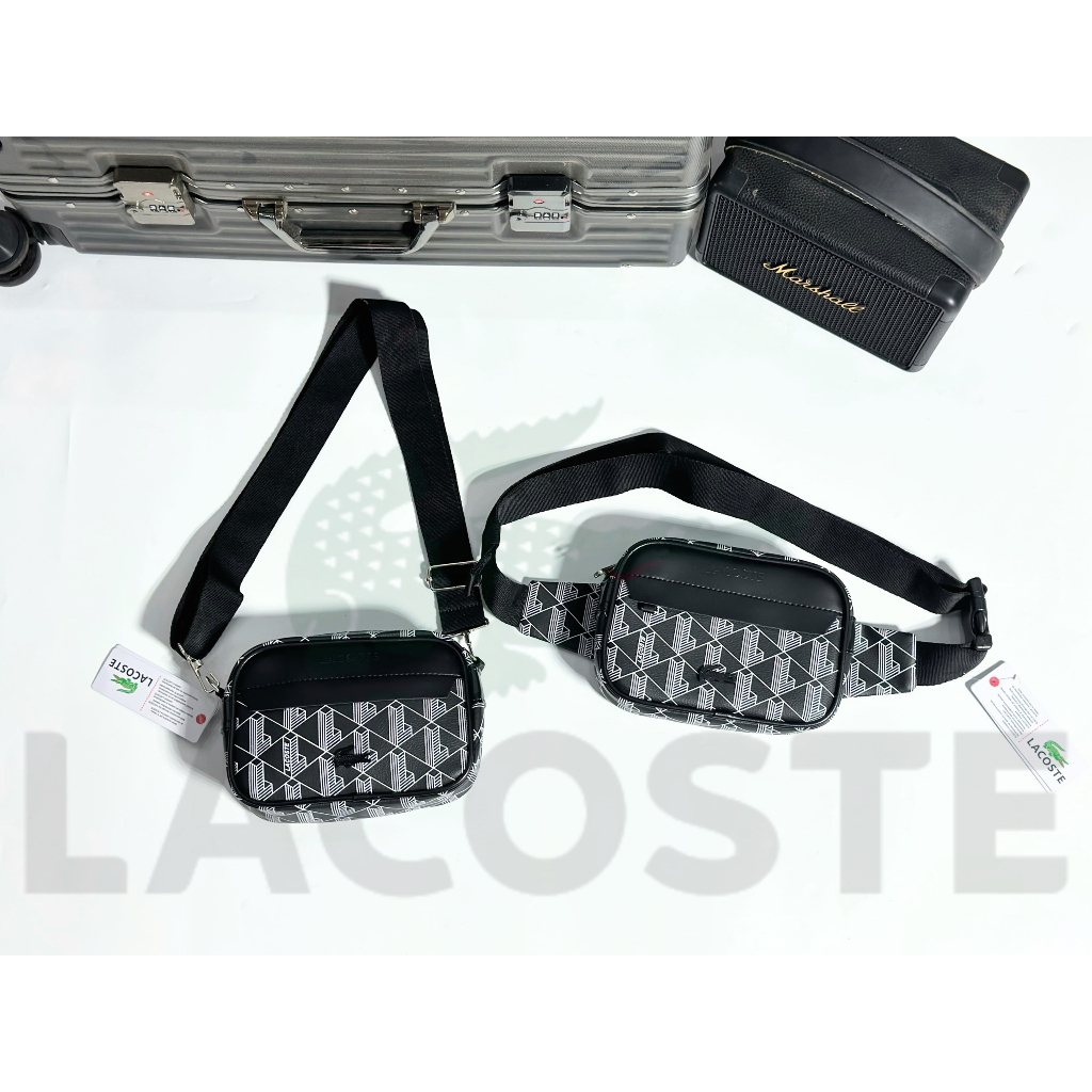 Túi bao tử đeo chéo unisex nam nữ LCTE Monogram printbag màu đen chất liệu si cao cấp form hãng size 22