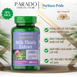 Viên uống thải độc gan, bổ gan milk thistle extract puritan's pride 180 viên