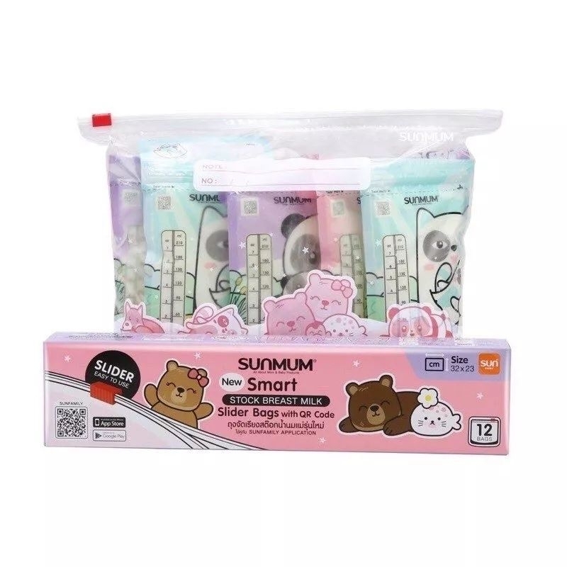 Hộp 12 Túi Zip Sunmum Bảo Quản Sữa, Thực Phẩm, Đồ Ăn