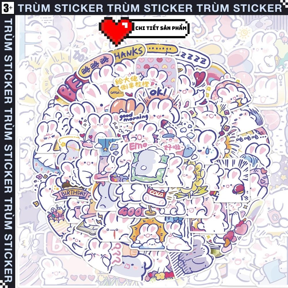 Set 120 Sticker, Hình Dán Thỏ Cute,- animal cute - Trang Trí, Decor Laptop, Cặp Sách - TRÙM STICKERS 117