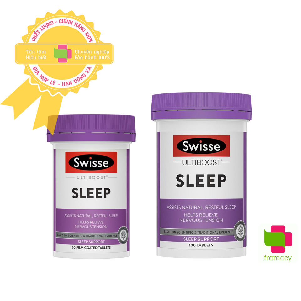 Viên uống Swisse Ultiboost Sleep, Úc (100v) hỗ trợ giấc ngủ cho người trên 18 tuổi