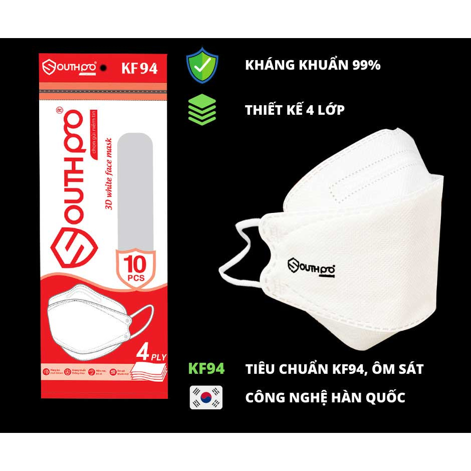 Khẩu trang KF94 Southpro hương bạc hà - Dạng túi zip