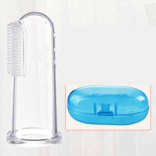 Rơ lưỡi cho bé, bàn chải đánh răng xỏ ngón silicon, có hộp đựng giữ vệ sinh