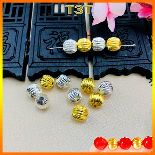 Charm Bi Tròn Khía Cạnh xâu vòng tay phong thuỷ, Bi cắt cạnh mix vòng handmade đẹp - CBT02 - T3T