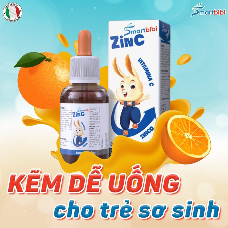 (mã 233 inb shop) SMARTBIBI ZINC - BỔ SUNG KẼM, VITAMIN C, CẢI THIỆN BIẾNG ĂN CHẬM LỚN