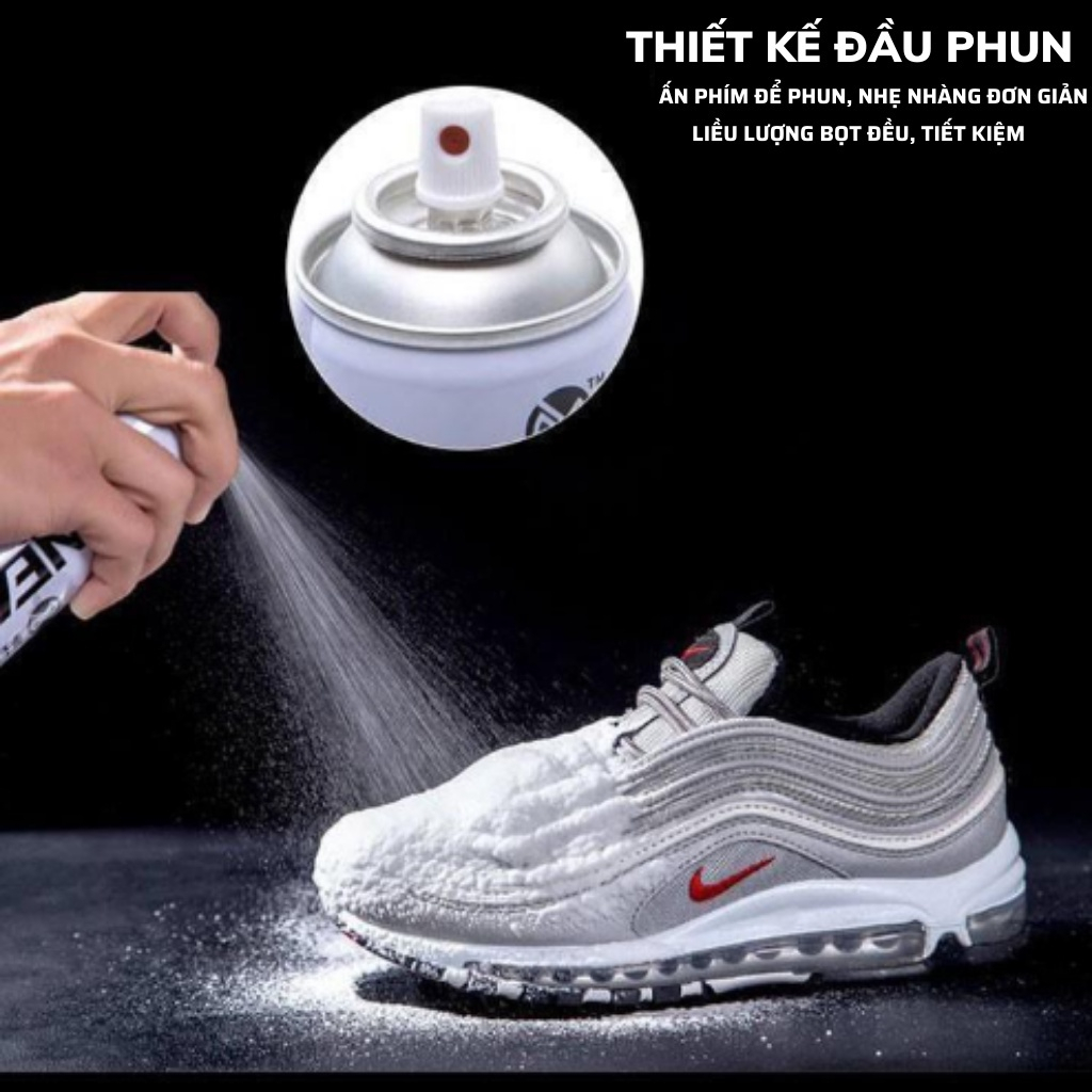 Combo 3 món phụ kiện chăm sóc giầy Sneaker, bình sịt vệ sinh, bàn chải đánh và 1 gói 32 khăn giấy lau giày dép.