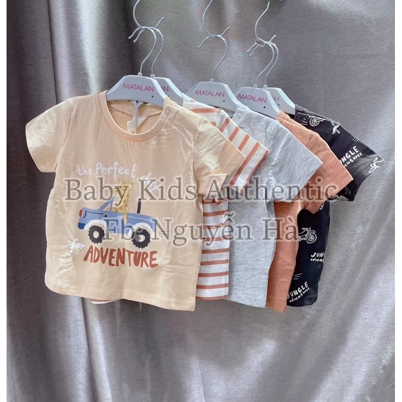 Set 5 áo cotton thun ngắn tay bé trai 6-9m 9-12m 12-18m 18-24m 2-3y 3-4y