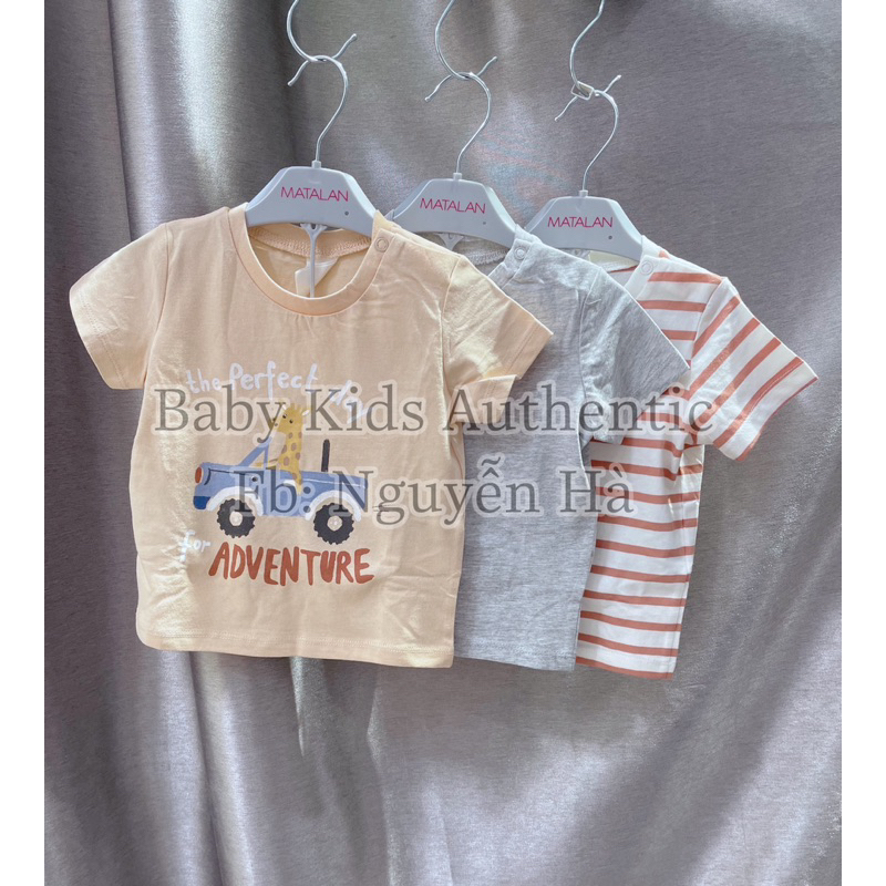 Set 5 áo cotton thun ngắn tay bé trai 6-9m 9-12m 12-18m 18-24m 2-3y 3-4y