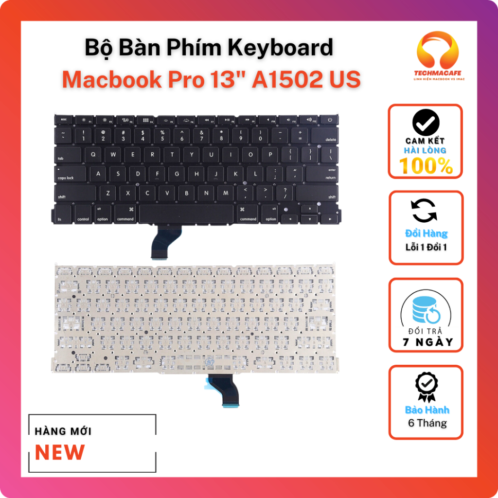 Bàn Phím Zin A1502 Layout US Thay Thế Cho Macbook Pro A1502