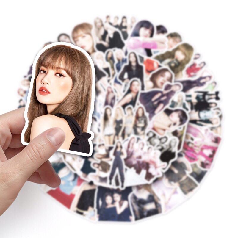 Sét 50 tấm stick Black Pink chống nước kute