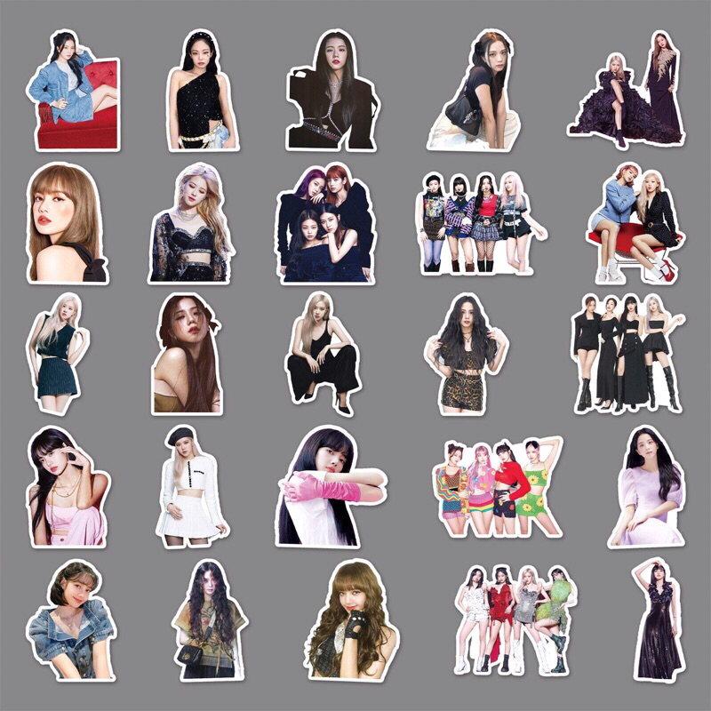 Sét 50 tấm stick Black Pink chống nước kute