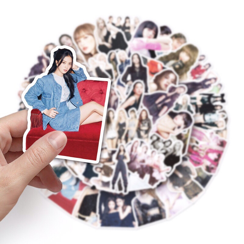 Sét 50 tấm stick Black Pink chống nước kute