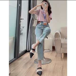 Áo phông cổ tròn basic dáng vừa