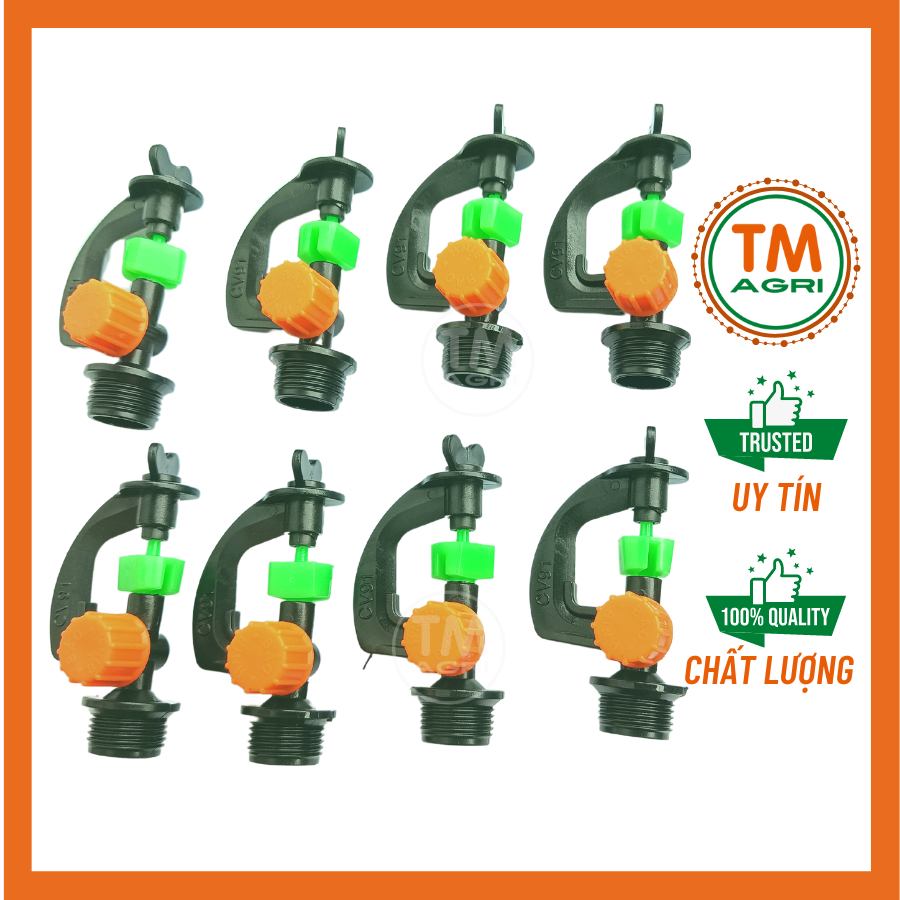 Béc tưới cây có van khóa BB-CV91 ren ngoài 17mm, bán kính 4-5m