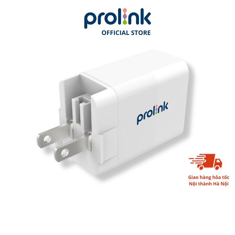 Củ sạc nhanh 20W PROLiNK PTC21801 có 2 cổng USB-A & USB-C dành cho iPhone, iPad, Samsung, Xiaomi