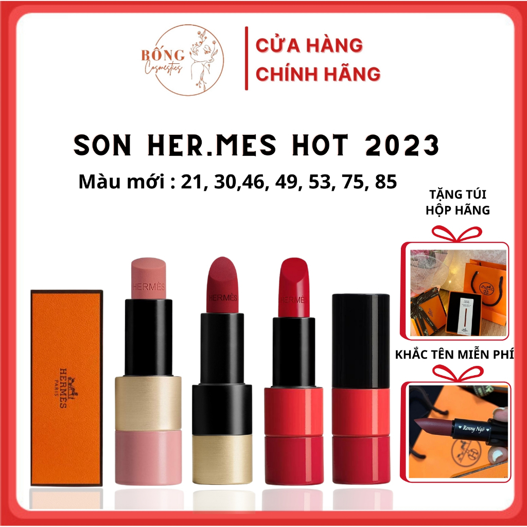 Son Hermès Rouge Matte và Satin Lipstick mẫu HOT 2022