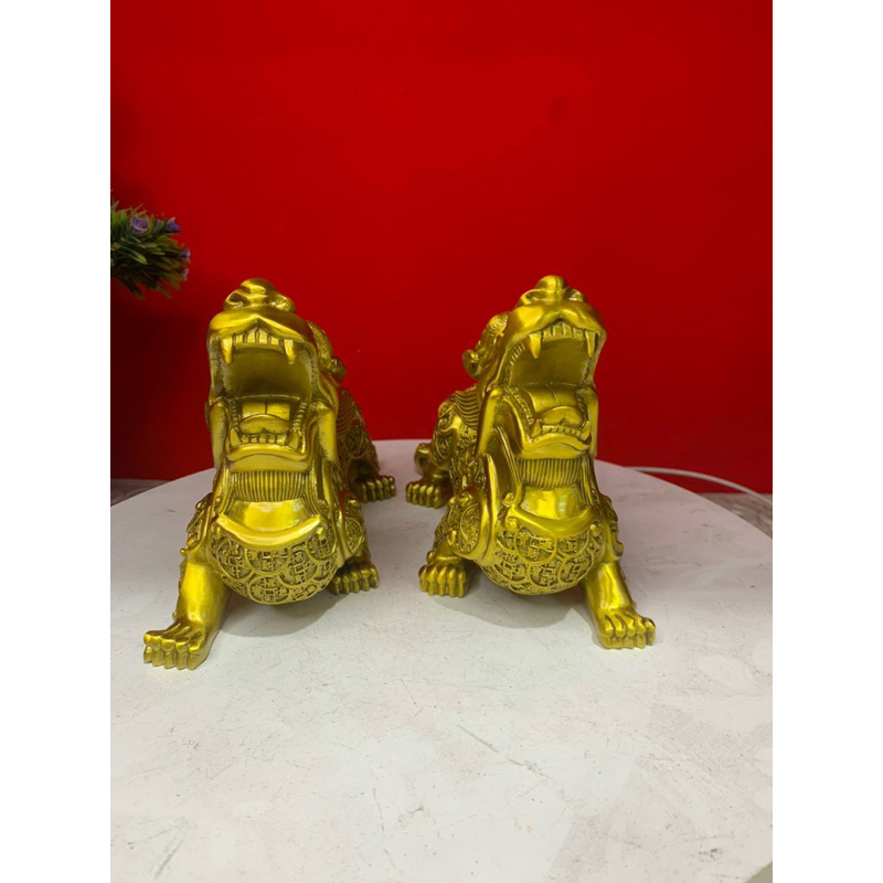 Cặp Tỳ Hưu Vẩy Tiền Chiêu Tài Trấn Trạch vật phẩm phong thuỷ bằng đồng