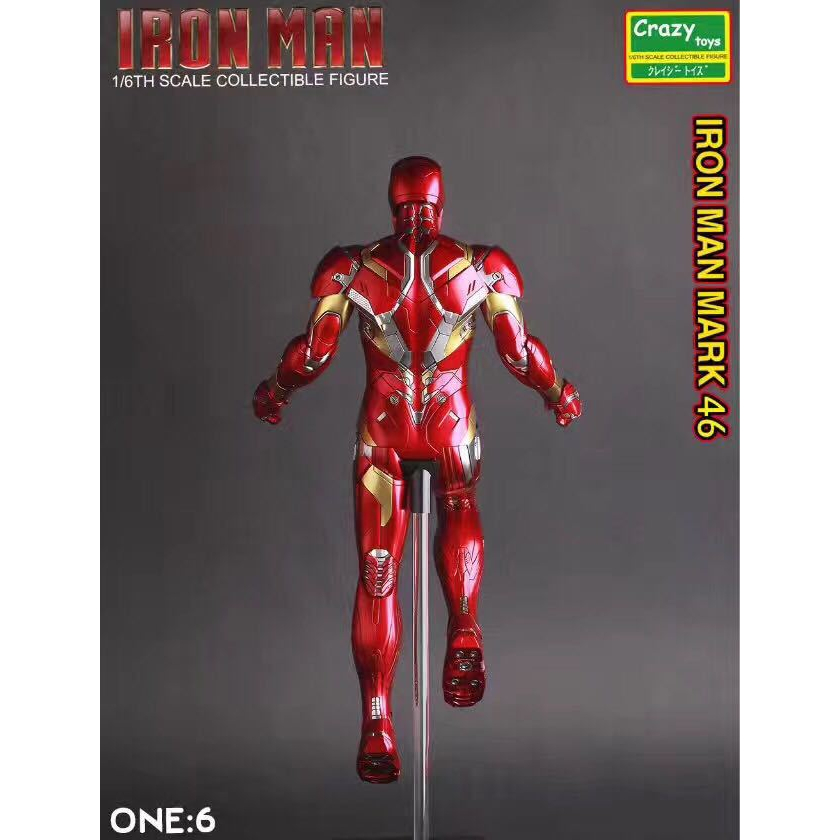 Mô hình Iron Man Tony Stark bộ giáp MK46 chính hãng Crazytoys - Tỷ lệ 1:6 - 30 cm
