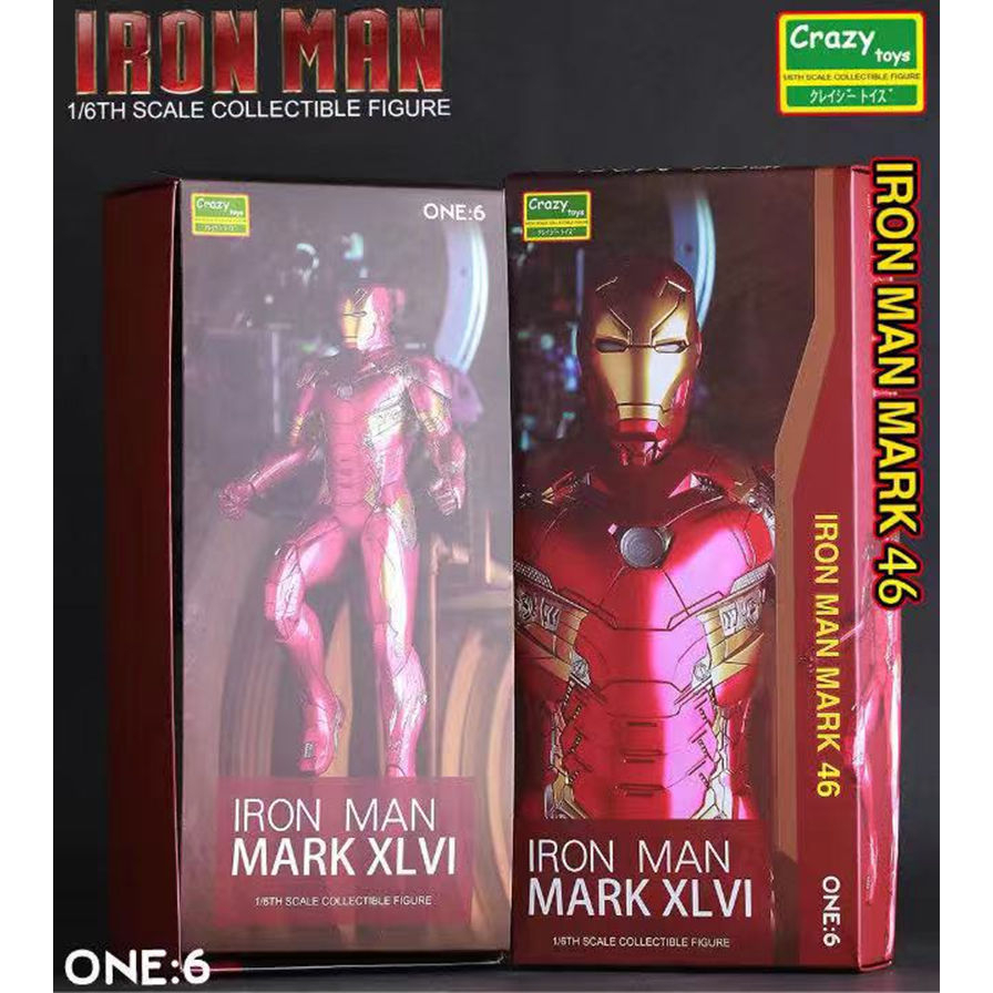 Mô hình Iron Man Tony Stark bộ giáp MK46 chính hãng Crazytoys - Tỷ lệ 1:6 - 30 cm