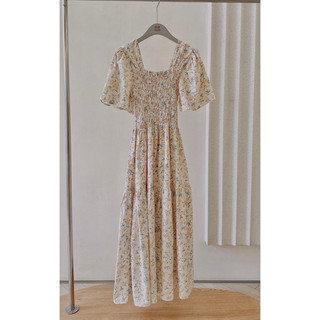 @hanhiwithlove - Váy maxi chun ngực freesize hoa cam