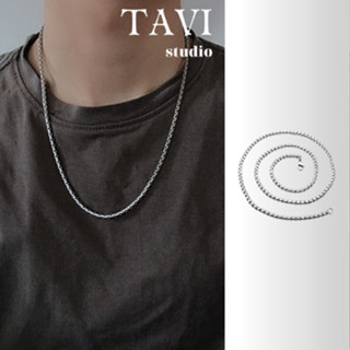  Dây Chuyền Trơn Vòng Cổ Thời Trang Tavi Studio Màu Bạc Cho Nam Và Nữ Cá Tính Cao Cấp Chất Liệu Titan Không Gỉ 