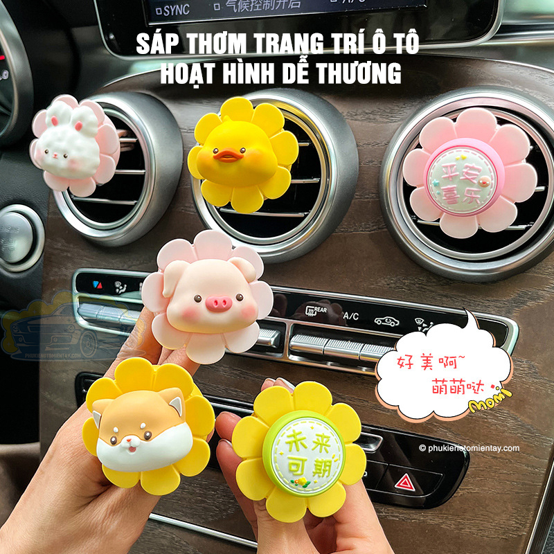 Sáp Thơm Ô Tô Hoạt Hình Dễ Thương, Trang Trí Ô tô, Khủ Mùi,Chong Chóng Xoay Khuếch Tán Hương Thơm 2