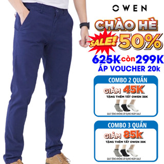Quần kaki nam ống suông co giãn Owen 7 màu chất vải cotton cao cấp trẻ trung, dáng đứng năng động lịch lãm