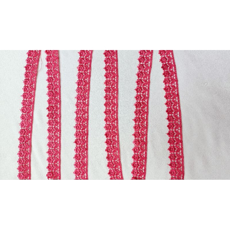 Ren cotton chỉ bóng bản 2.5cm màu hồng đào