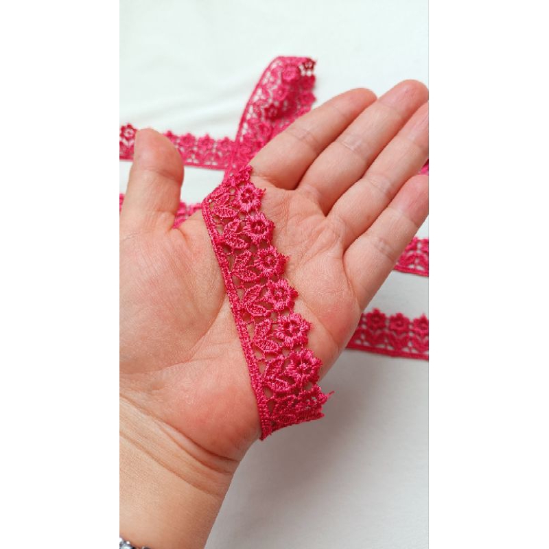 Ren cotton chỉ bóng bản 2.5cm màu hồng đào