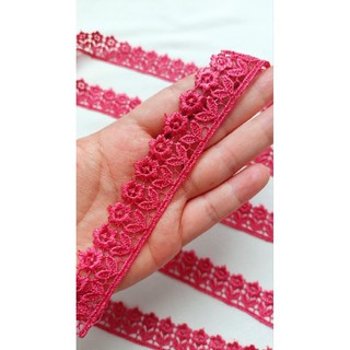 Ren cotton chỉ bóng bản 2.5cm màu hồng đào