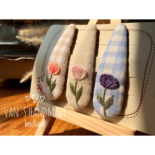 Kẹp tóc thêu tay hoa Tulip