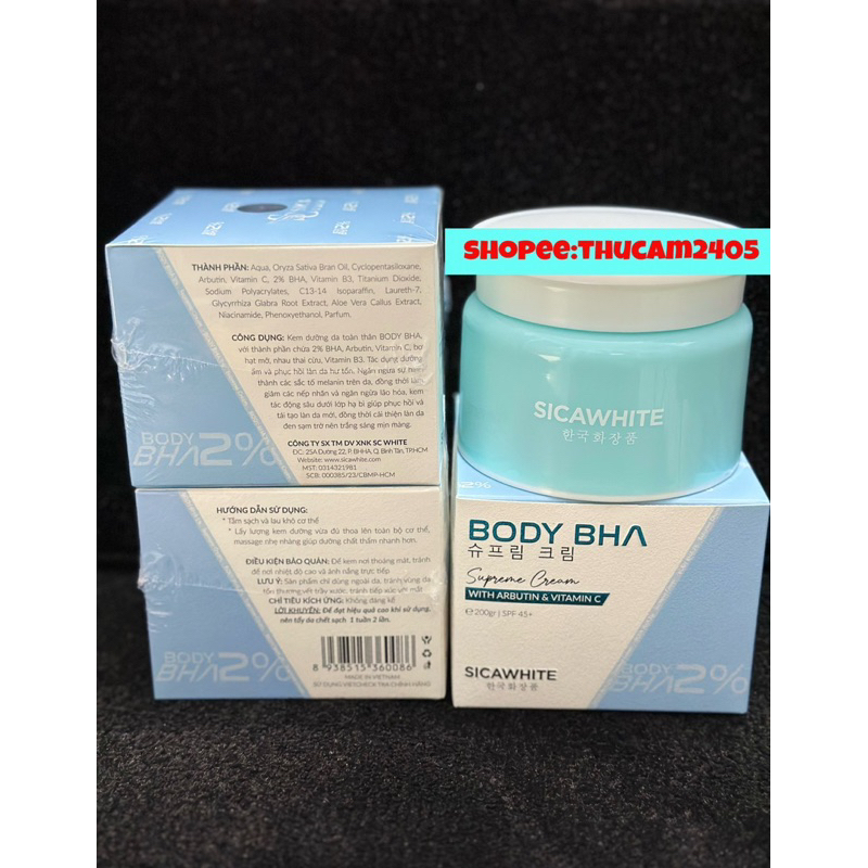 KEM BODY MẦM SICA WHITE BODY SEED Dưỡng Trắng Da Body .