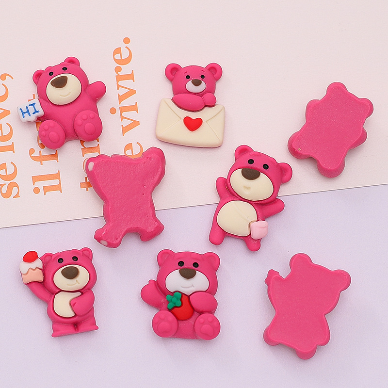 Jibbittz, Sticker Gắn Dép Crosc Gấu Dâu Hồng Độc Đáo