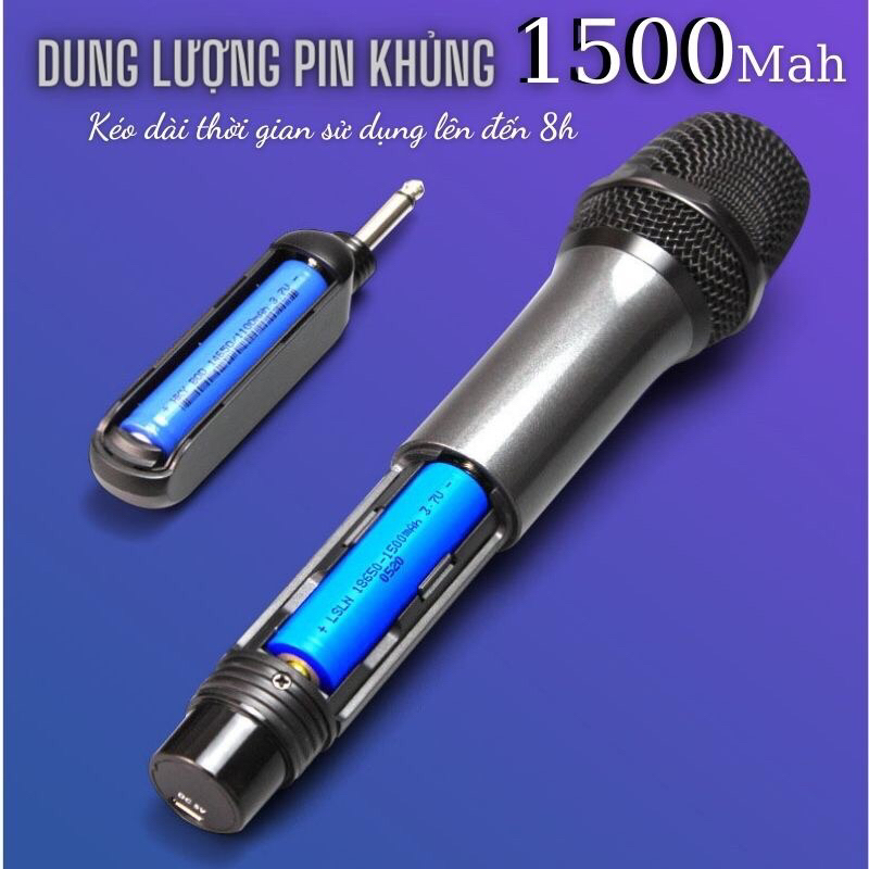 Micro karaoke đa năng UHF Baobaomi - hàng nhập khẩu loại xịn, mic hút hơi mạnh, hát nhé, tiếng sáng và ấm, chống hú