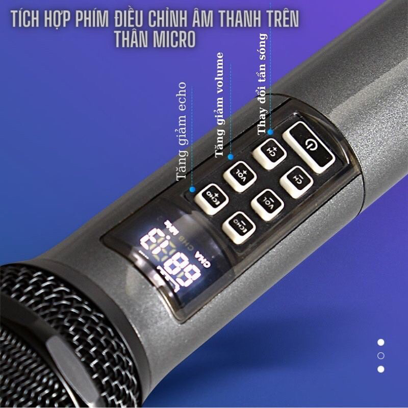 Micro karaoke đa năng UHF Baobaomi - hàng nhập khẩu loại xịn, mic hút hơi mạnh, hát nhé, tiếng sáng và ấm, chống hú