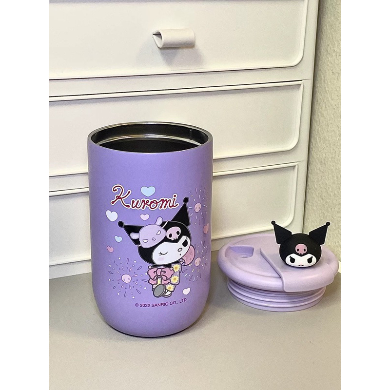 Bình / Ly giữ nhiệt Sanrio Kuromi búp bê 3D gắn trên nắp đáng yêu , dễ thương
