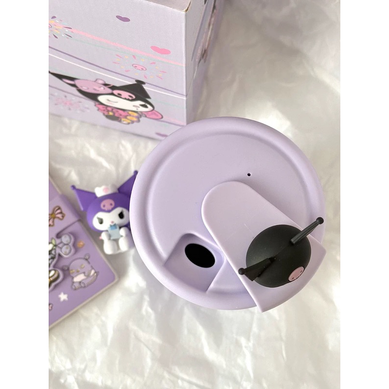 Bình / Ly giữ nhiệt Sanrio Kuromi búp bê 3D gắn trên nắp đáng yêu , dễ thương