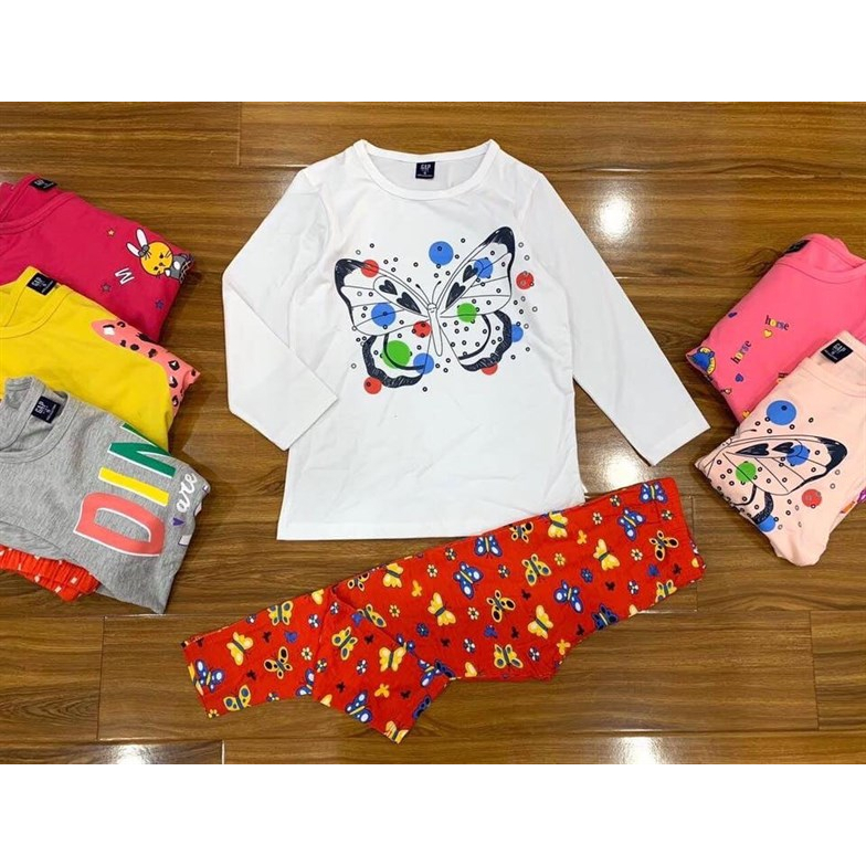 Bộ quần áo cotton dài tay G. A. P dư xịn cho bé gái - HAANH VNXK