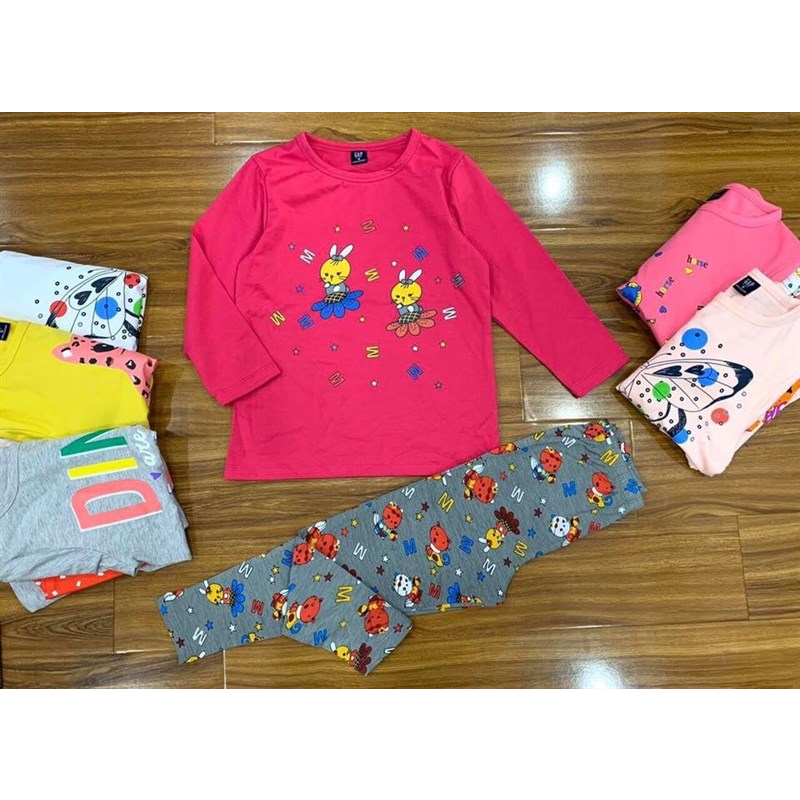 Bộ quần áo cotton dài tay G. A. P dư xịn cho bé gái - HAANH VNXK