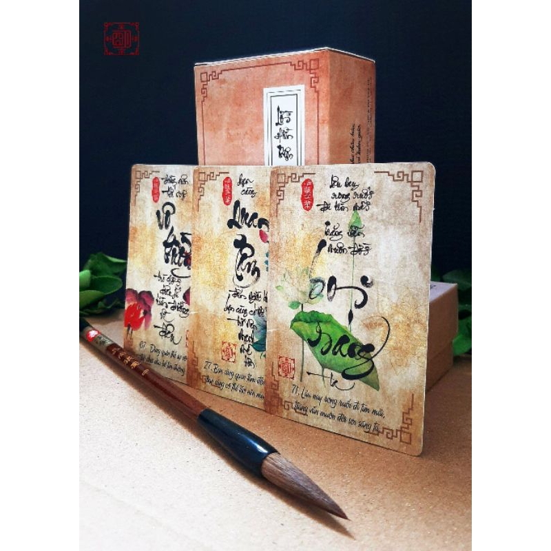 Bộ bài thư pháp LỜI HIỀN THIỆN | 102 lá | 6,7cm x 10cm | Lá duyên