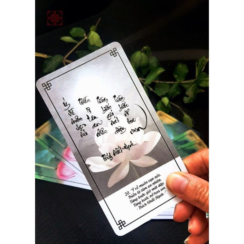 Bộ bài thư pháp LỜI THIỀN TUỆ | Bộ 100 lá | 7cm x 13cm | Lá duyên